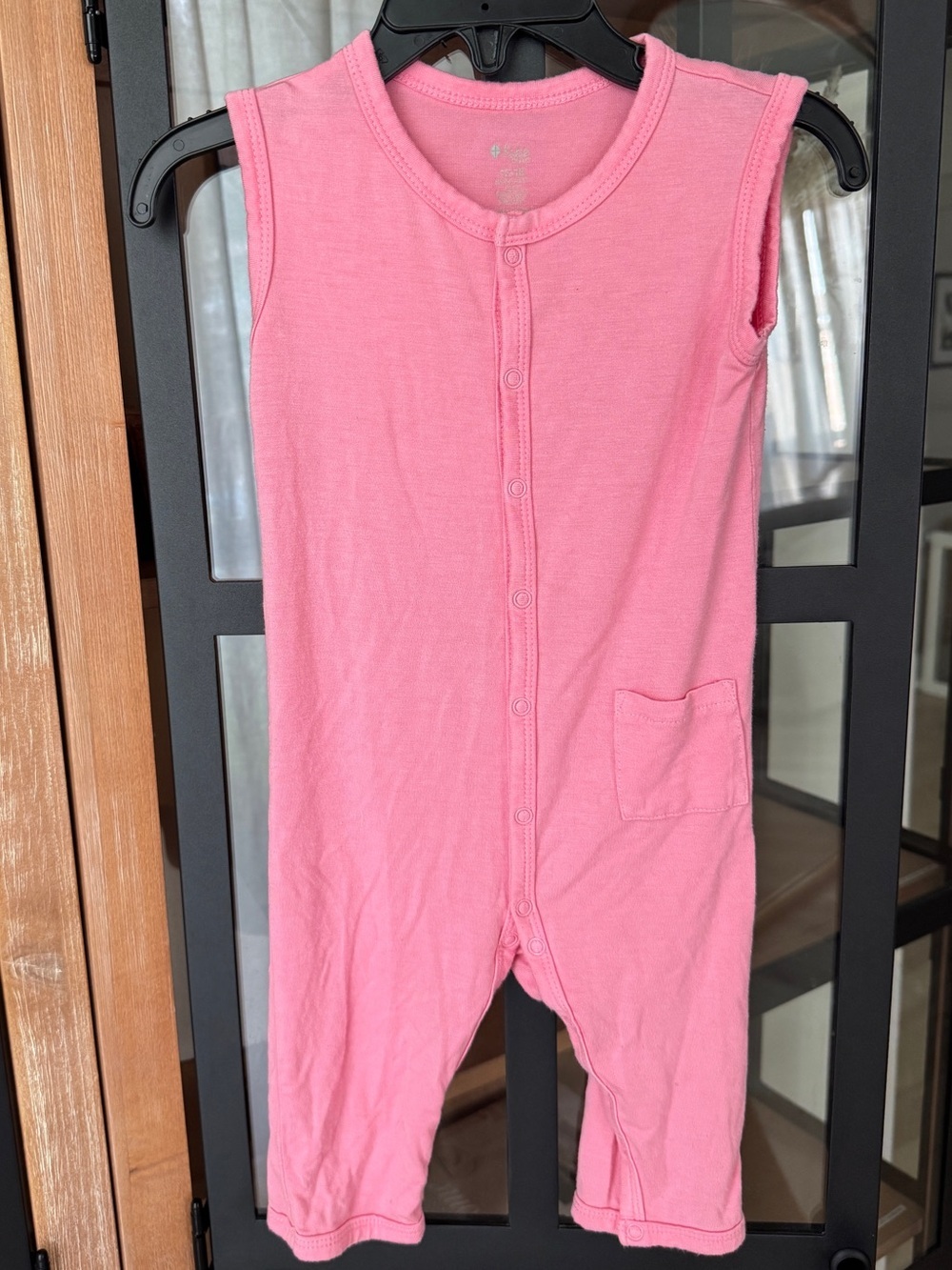 Kyte BABY sleeveless romper snaps poi melon bright pink bamboo girl onesie